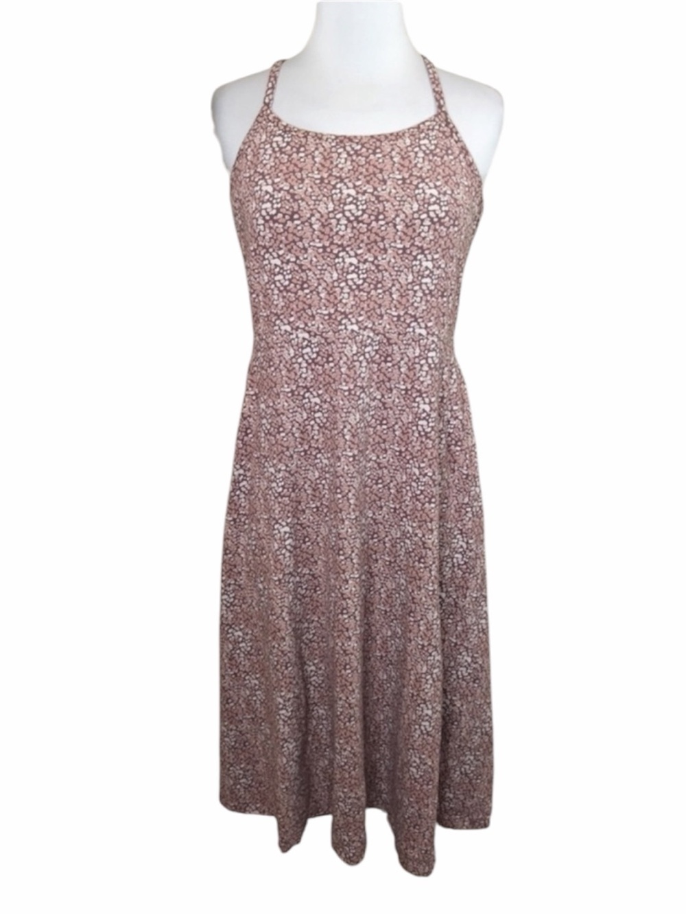 PACT Women’s Pink Floral Halter Organic Cotton Midi Dress - Picture 2 of 9